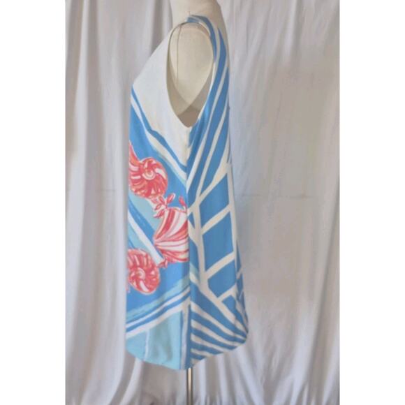 Lilly Pulitzer Callie Pool Blue lt For The Shell Of It Engineered Shift Dress L - Picture 5 of 7